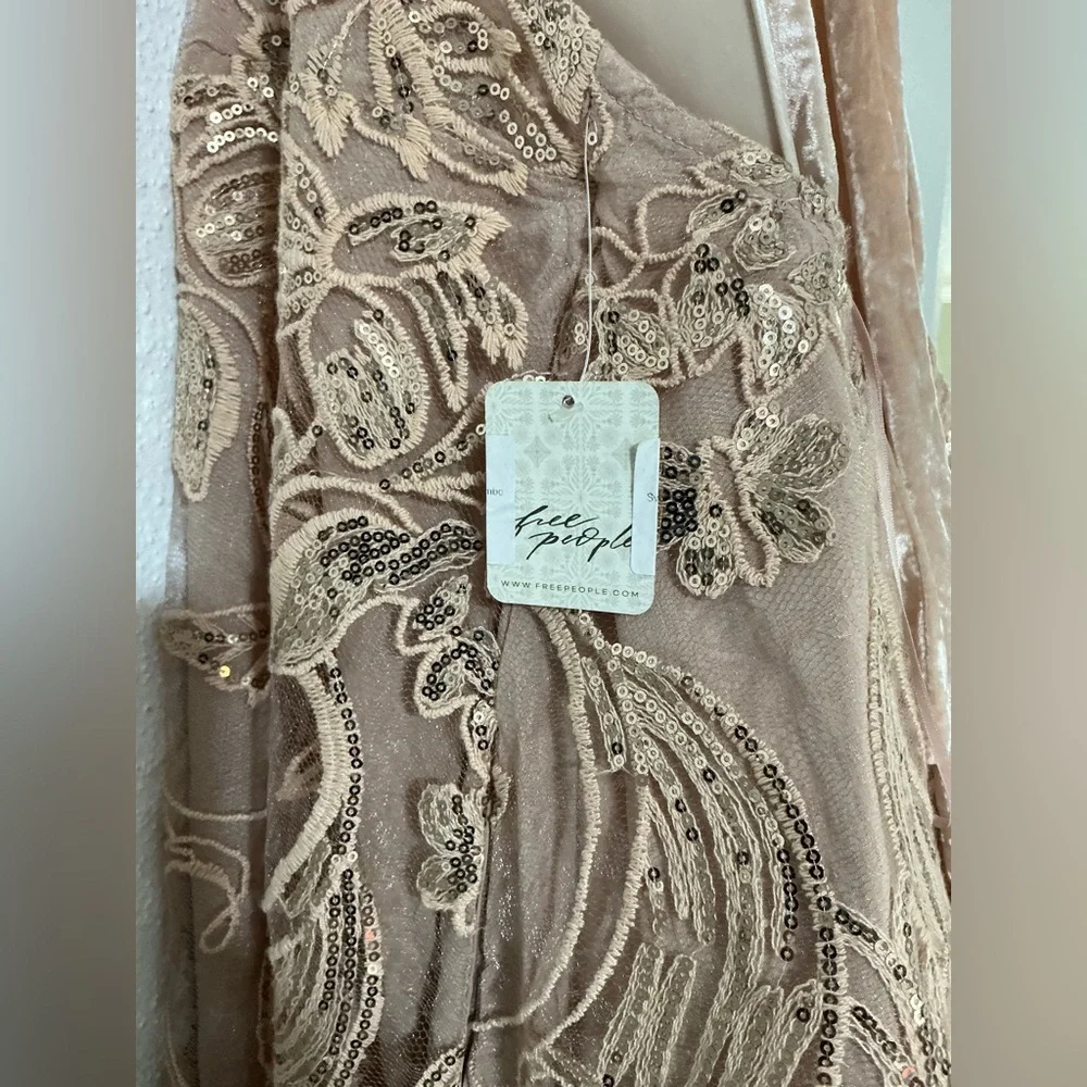 NEW FREE PEOPLE Swinging it Romper Champagne Combo Size M